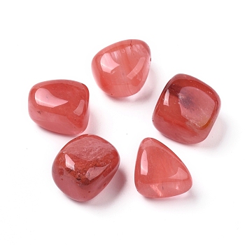 Cherry Quartz Glass Beads, Tumbled Stone, Vase Filler Gems, No Hole/Undrilled, Nuggets, 20~35x13~23x8~22mm