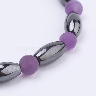 Non-Magnetic Synthetic Hematite Beads Stretch Bracelets(BJEW-JB03263)-3