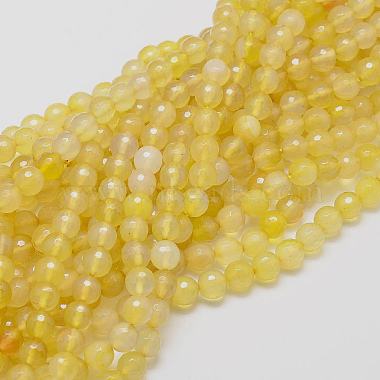 8mm Gold Round Natural Agate Beads