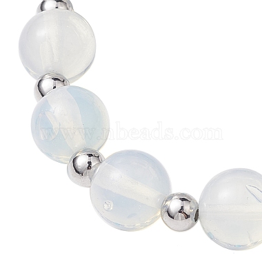 10mm Round Opalite & Cat Eye Beaded Stretch Bracelets(BJEW-JB10450)-4