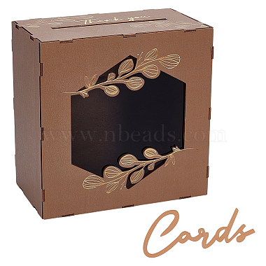 Wooden Wedding Card Storage Boxes with Visible Acrylic Window(CON-WH0107-67)-1