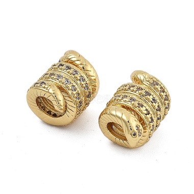 Brass Micro Pave Cubic Zirconia Europe Beads(KK-Q006-49G)-2