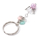 porte-clés en perles acryliques ange avec breloques en résine opaque à fleurs(KEYC-JKC00533)-3