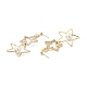 Clear Cubic Zirconia Stars Dangle Stud Earrings with Acrylic Pearl(EJEW-G297-06G)-2