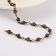 Handmade Brass Beaded Chains for Necklaces Bracelets Making(AJEW-JB00186)-1