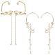 4Pcs 4 Style Crystal Rhinestone Flower Cuff Earrings with Enamel(EJEW-AN0001-61)-1