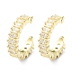 Rack Plating Brass Micro Pave Cubic Zirconia Cuff Earring(EJEW-C086-10G)-1