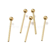 Brass Ball Head Pins, Lead Free & Cadmium Free, Real 24K Gold Plated, 10.5x0.6mm, Head: 1.5mm(KK-H502-03A-G)