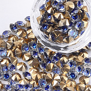 Eco-Friendly Pointed Back Resin Rhinestones, Back Plated, Diamond Shape, Cobalt, 5.5mm, about 2880pcs/bag(CRES-R120-5.5mm-B-04)