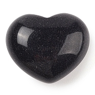 Synthetic Blue Goldstone Love Heart Stone, Pocket Palm Stone for Reiki Balancing, 24~25.5x30x15~17mm(G-I367-03K)