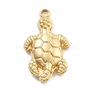 304 Stainless Steel Pendants, PVD Vacuum Plating, Sea Turtle Charms, Real 18K Gold Plated, 17x10x3mm, Hole: 1.5mm(STAS-R155-040G)