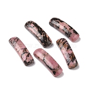 Natural Rhodonite Connector Charms, Curved Tube, Arch, 36~37x10.5~11x5.5~6mm, Hole: 1.2mm(G-D460-02D)