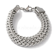 Non-Tarnish 201 Stainless Steel Wheat Chain Bracelets for Women Men, Stainless Steel Color, 8-1/8 inch(20.7cm)(BJEW-H612-07C-P)