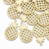 Smooth Surface Alloy Pendants, Pineapple, Matte Gold Color, 33x20.5x3.5mm, Hole: 1.8mm(X-PALLOY-S117-154)
