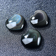 Love Heart Palm Worry Stone, Natural Obsidian Reiki Energy Stone Display Decorations, for Home Feng Shui Ornament, 25~30x28~30x10~12mm(DJEW-PW0021-14)