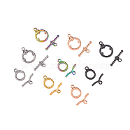 Vacuum Plating 304 Stainless Steel Toggle Clasps, Ring, Mixed Color, 9sets/box(STAS-SZ0001-09)