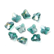 Electroplate Glass Beads, AB Color Plated, Faceted, Butterfly, Light Sea Green, 12x14.5x7.5mm, Hole: 1mm(X-EGLA-Q091-14mm-B06)