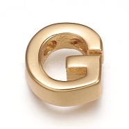 Brass Charms, Long-Lasting Plated, Real 18K Gold Plated, Letter.G, G: 8.5x8x3mm, Hole: 1.6mm(ZIRC-I037-01G-G)
