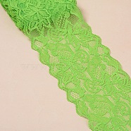 Elastic Lace Trim, Lace Ribbon For Sewing Decoration, Lawn Green, 80mm(OCOR-WH0024-A16)