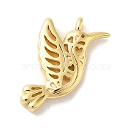 Brass Pendants, Bird Charms, Real 18K Gold Plated, 18x11.5x25mm, Hole: 1.4mm(KK-Z073-09G)