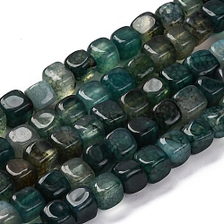 Natural Dragon Veins Agate Beads Strands, Dyed & Heated, Cube, Dark Slate Gray, 7~8x7~8x7~8mm, Hole: 0.9mm, about 56pcs/strand, 14.57''(37cm)(G-G177-E12-01)