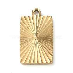 Ion Plating(IP) 304 Stainless Steel Pendants, Rectangle Charm, Golden, 21x11.5x1.9mm, Hole: 1.8mm(STAS-D025-06G-02)