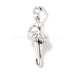 Tibetan Style Alloy Ballerina/Ballet Dancer Pendants, Cadmium Free & Lead Free, Antique Silver, 27x10x7mm, Hole: 1.5~1.6mm, about 384pcs/500g(TIBEP-Q043-162-RS)