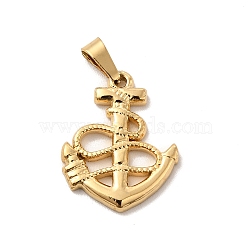 Vacuum Plating 201 Stainless Steel Pendants, Anchor Charms, Golden, 20.5x16.5x2mm, Hole: 7x2.5mm(STAS-K250-15)