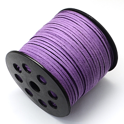 Eco-Friendly Faux Suede Cord, Faux Suede Lace, Dark Orchid, 3.0x1.4mm, about 98.42 yards(90m)/roll(LW-R007-3.0mm-1068)