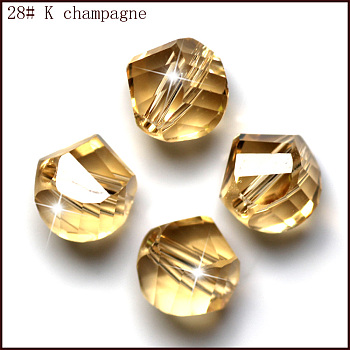 Imitation Austrian Crystal Beads, Grade AAA, Faceted, Polygon, Gold, 8mm, Hole: 0.9~1mm