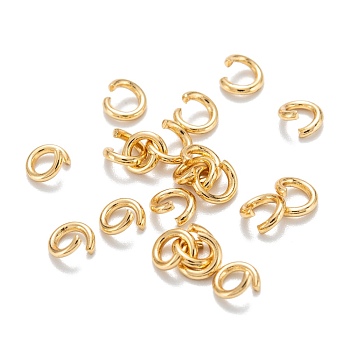 304 Stainless Steel Jump Rings, Open Jump Rings, Real 24k Gold Plated, 18 Gauge, 5x1mm