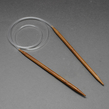 Rubber Wire Bamboo Circular Knitting Needles, More Size Available, Saddle Brown, 780~800x3.75mm