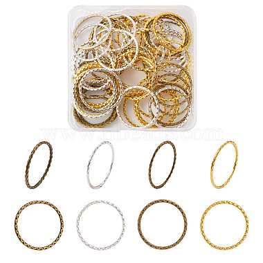 Craftdady 90 pièces 3 couleurs anneaux de liaison en alliage de style tibétain(PALLOY-CD0001-09)-2
