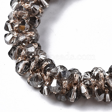 Bracelets extensibles en perles de verre transparentes à facettes(BJEW-S144-001B-01)-3