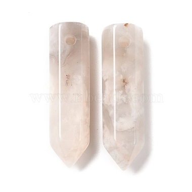 Natural White Crazy Agate Pointed Pendants(G-D460-01P)-2
