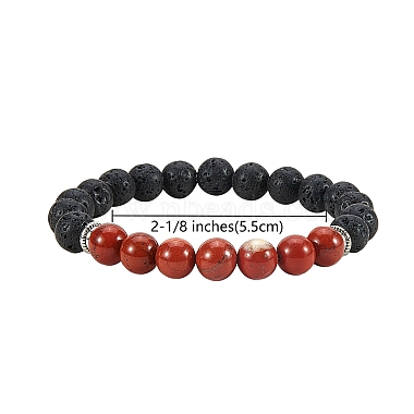 3Pcs 3 Colors Dyed Natural Agate Beads Stretch Bracelets(BJEW-SZ0001-23)-8
