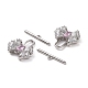 Brass Pave Pearl Pink Cubic Zirconia Toggle Clasps(KK-E068-VC190)-3