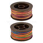2 Rolls 2 Colors Segment Dyed Round Polyester Twisted Cords, with PET Plastic, for Jewelry Making, Mixed Color, 1mm, about 29.53 Yards(27m)/Roll(OCOR-TA0003-59E)