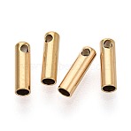 304 Stainless Steel Cord Ends, Column, Ion Plating(IP), Long-Lasting Plated, Real 18K Gold Plated, 7x2mm, Hole: 0.9~1mm, Inner Diameter: 1.5mm(STAS-N125-20A-G)