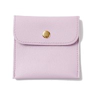 PU Imitation Leather Jewelry Storage Bags, with Golden Tone Snap Buttons, Square, Thistle, 7.9x8x0.75cm(ABAG-P006-01A-02)