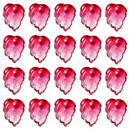 Autumn Theme Two-Tone Transparent Glass Charms, Leaf, Hot Pink, 13.5x10.5x3.5mm, Hole: 1.2mm(GLAA-YW0001-53D)