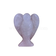 Natural Rose Quartz Carved Healing Angel Figurines, Reiki Energy Stone Display Decorations, Pearl Pink, 49x30mm(PW-WG21334-02)