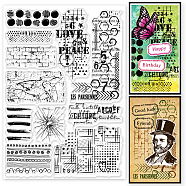 PVC Stamps, for DIY Scrapbooking, Photo Album Decorative, Cards Making, Stamp Sheets, Film Frame, Mixed Shapes, 21x14.8x0.3cm(DIY-WH0371-0086)