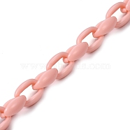 Handmade Acrylic Cable Chains, for Handbag Chain Making, Misty Rose, 16x11x6.5mm, 39.37 inch(1m)/strand(AJEW-JB00690-06)