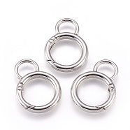 Alloy Key Clasps, Spring Gate Rings, Platinum, 6 Gauge, 38.5x28x4mm, Hole: 11x8mm(PALLOY-WH0058-01P)