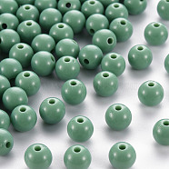 Opaque Acrylic Beads, Round, Cadet Blue, 8x7mm, Hole: 2mm, about 1745pcs/500g(MACR-S370-C8mm-26)