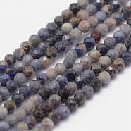 Natural Sapphire Gemstone Beads Strands, Faceted, Round, Grade AB, 2mm, Hole: 0.5mm, about 178pcs/strand, 15.3 inch(39cm)(G-K182-2mm-22A)