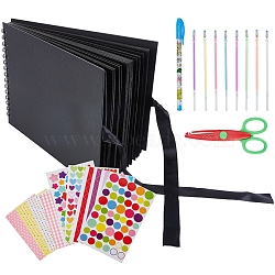 DIY Photo Album Scrapbook Set, with Loose-leaf Photo Albums, Photo Corners, Water Chalk Pen, Craft Lace Scissors, Mixed Color, Box: 33.5x22.6x5.1cm(DIY-WH0146-05)