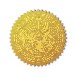 Self Adhesive Gold Foil Embossed Stickers, Medal Decoration Sticker, Eagle, 5x5cm(DIY-WH0211-374)