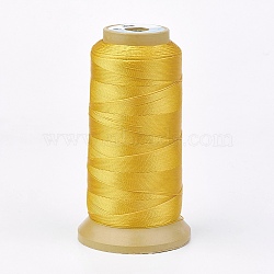 Polyester Thread, for Custom Woven Jewelry Making, Gold, 0.5mm, about 480m/roll(NWIR-K023-0.5mm-07)
